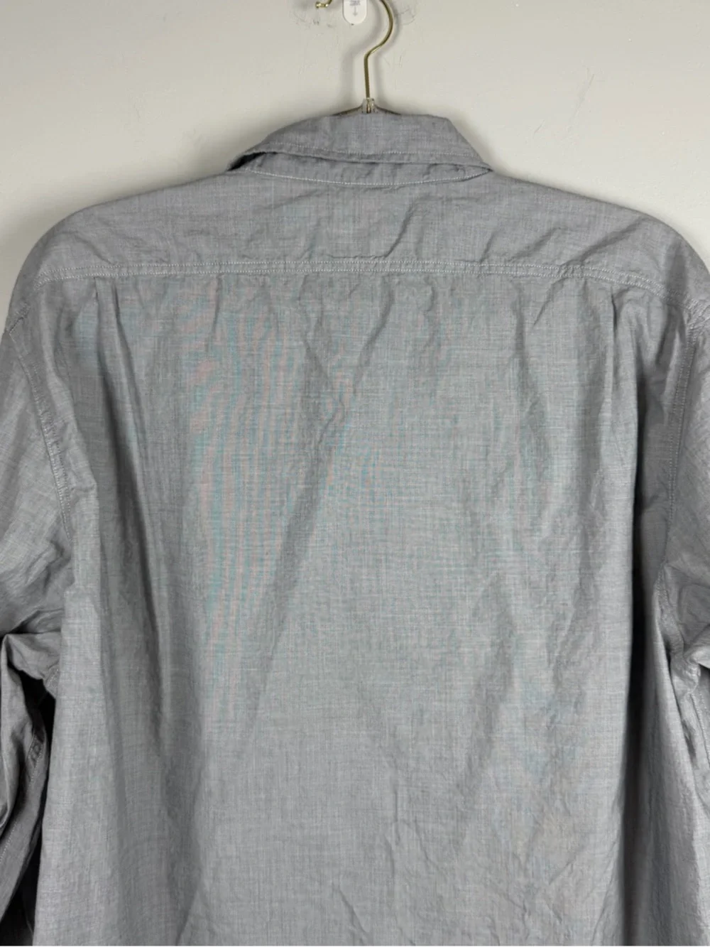 J.Crew Workshirt Gray Cotton Button Up Long Sleeve Career Classic Shirt Men’s XL
